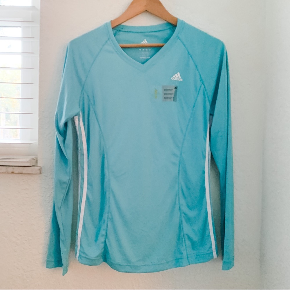 adidas long sleeved quick dry shirt, size L